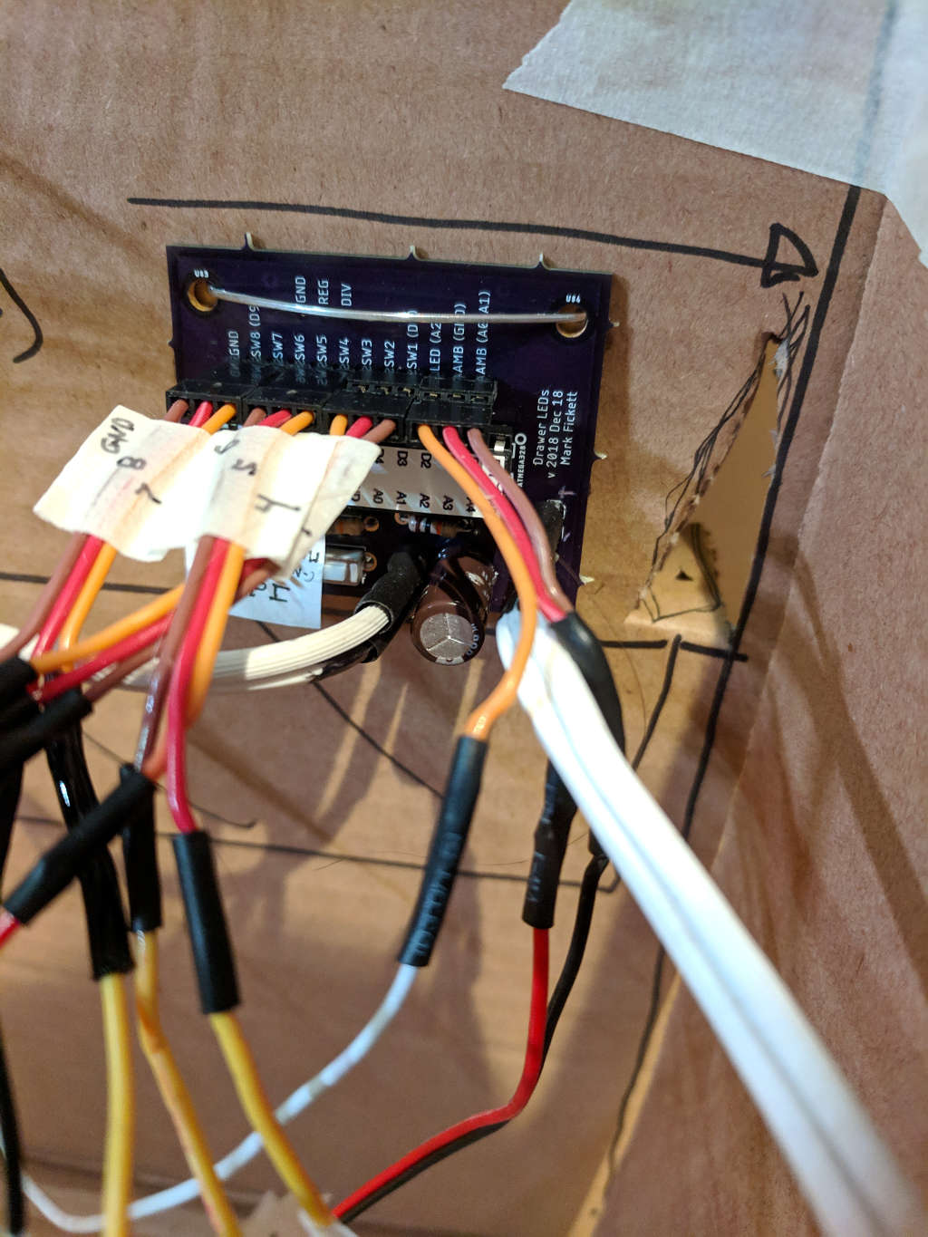 installed pcb, above