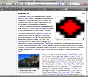 Wikipedia article on Yosemite after Disorganet