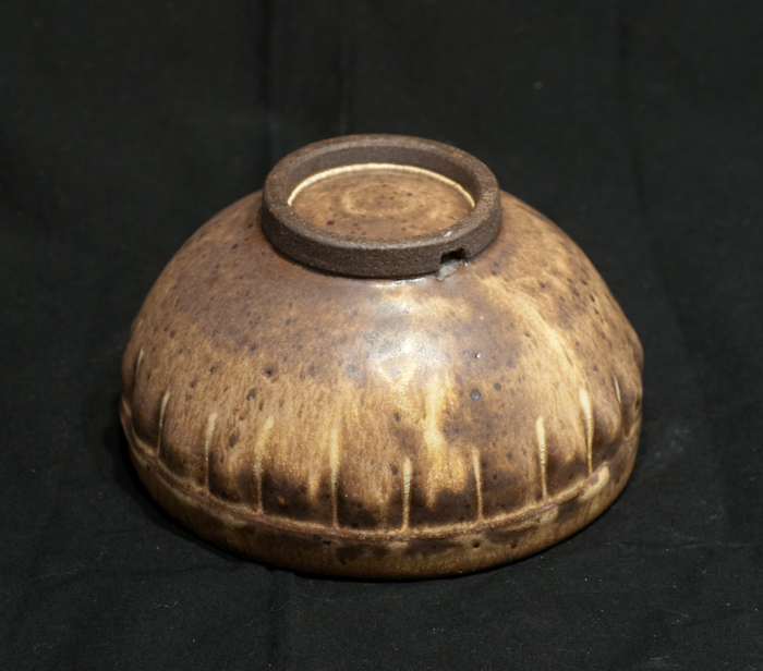 Brown Fluted Bowl