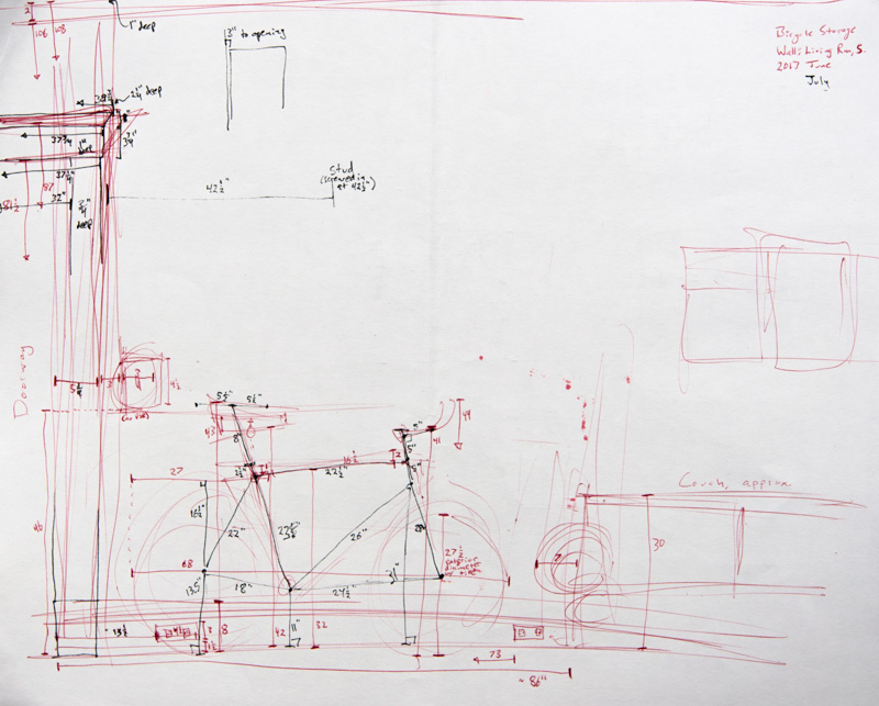 wall and bicycle measurements