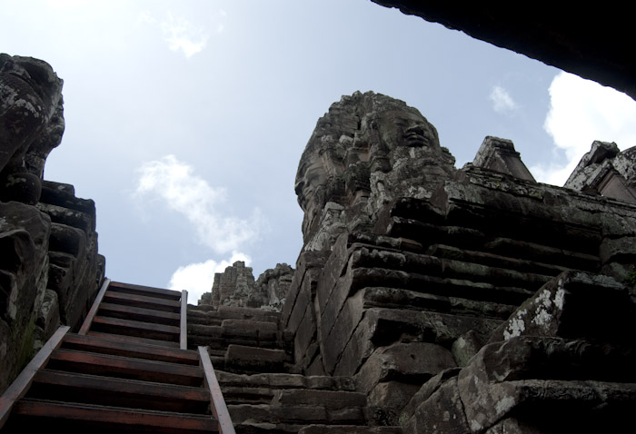 Bayon towers, stairs, and sky