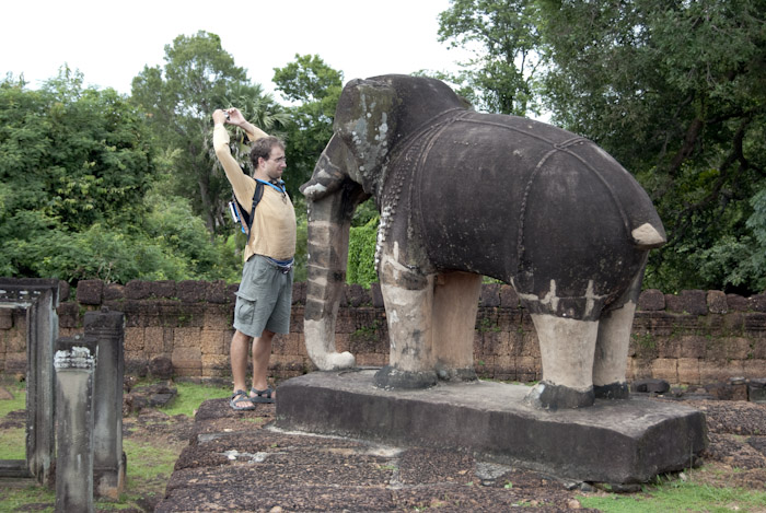 Micah photographing elephant