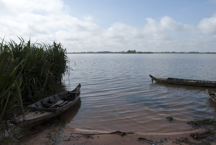 West Baray shore with boats