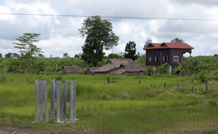 buildings and concrete posts