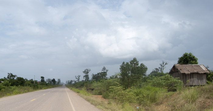 road into rain shower