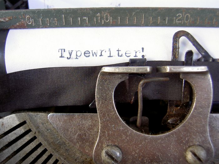 close-up of a Zephyr Corona typewriter ribbon and strike area