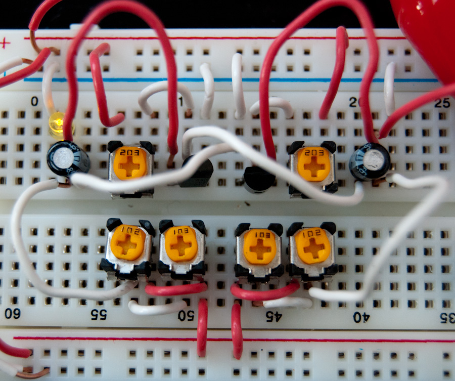 breadboarded circuit